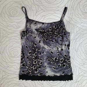 [S] Guess Animal Print Gray Tank Top